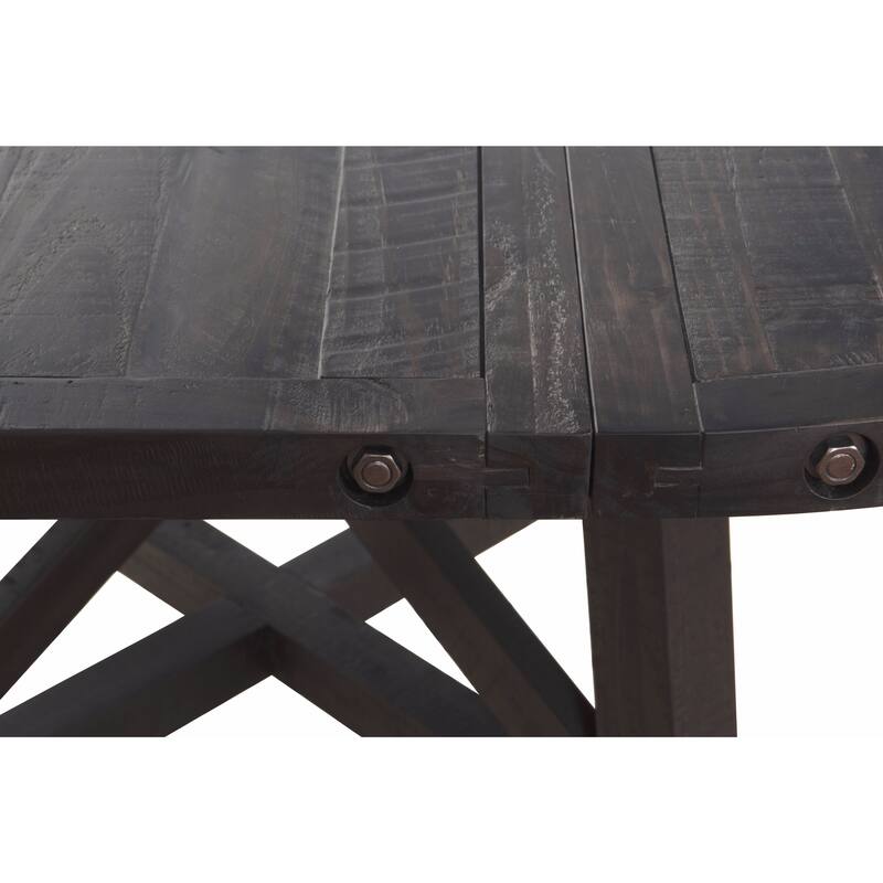 Industrial Solid Wood Round Extension Table