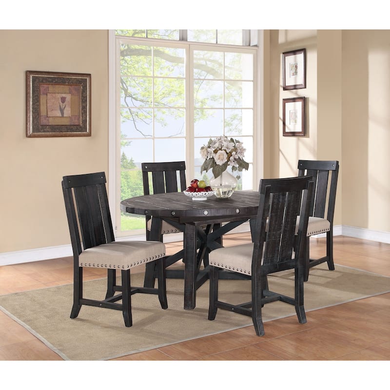 Industrial Solid Wood Round Extension Table
