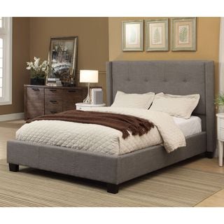 Furniture Of America Mistelle Contemporary Linen Like Fabric Platform Bed Furniture Of America Mistelle Contemporary Linen Like Fabric Platform Bed