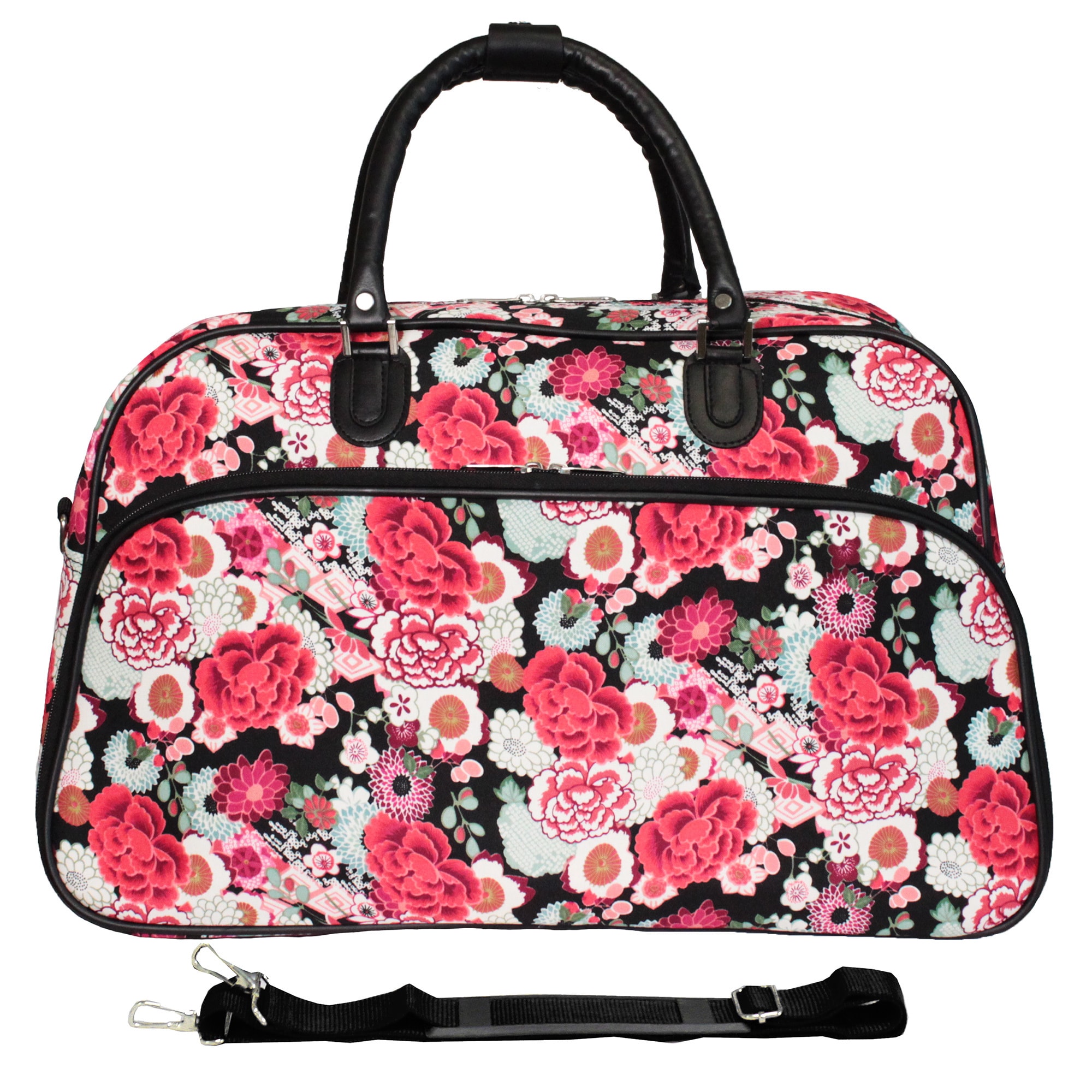 World Traveler Flower 21inch Carry On Satchel Duffle Bag Overstock