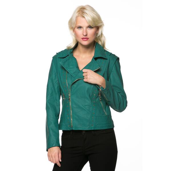 High Secret Womens Faux Leather Moto Jacket High Secret Womens Faux Leather Moto Jacket