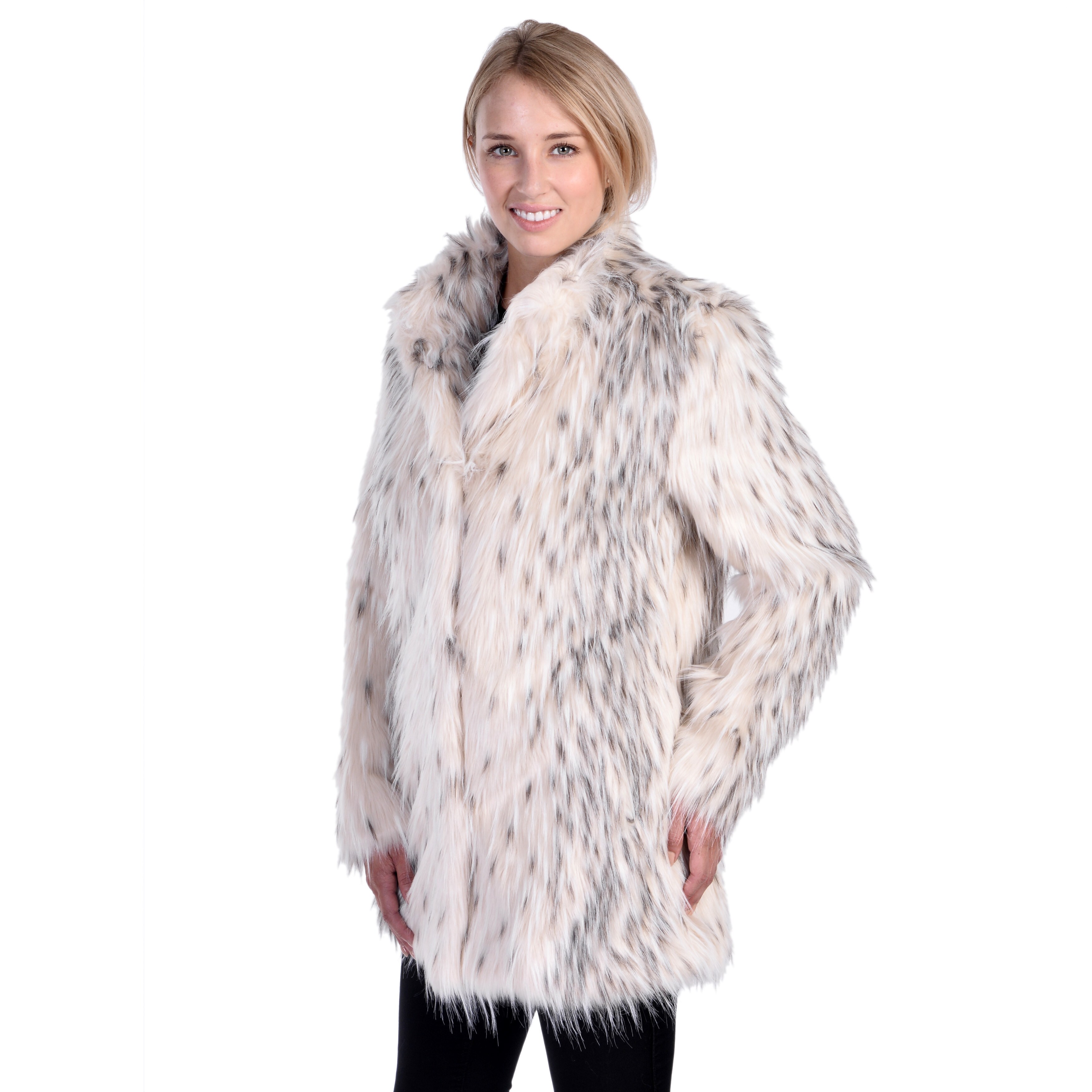 snow lynx faux fur coat