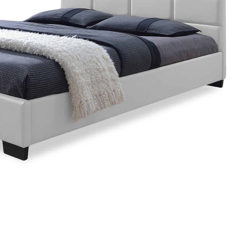Baxton Studio Vivaldi Contemporary White Faux Leather Padded Platform Base Bed