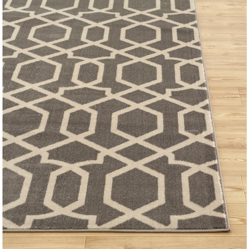 World Rug Gallery Contemporary Trellis Design Soft Indoor Area Rug