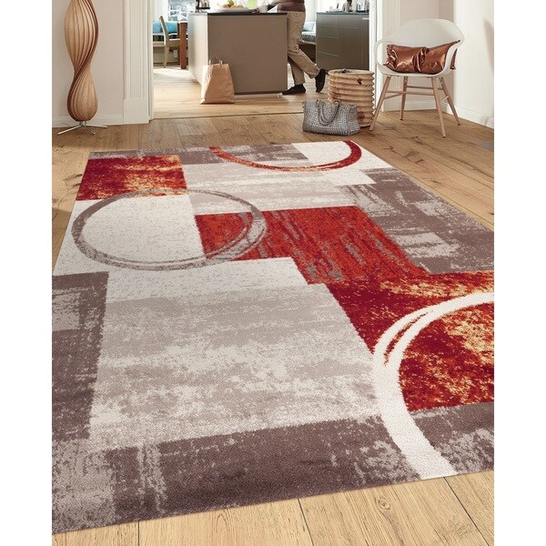 OSTI Abstract Circle Design Multicolored Contemporary Area Rug - 7'10 x 10' 2
