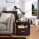 preview thumbnail 2 of 3, Sove Modern Brown 20-inch 1-Shelf and 1-Drawer Side Table by Furniture of America