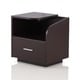 preview thumbnail 4 of 3, Sove Modern Brown 20-inch 1-Shelf and 1-Drawer Side Table by Furniture of America