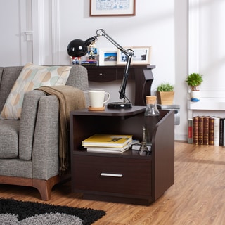 Sove Modern Brown 20-inch 1-Shelf and 1-Drawer Side Table by Furniture of America