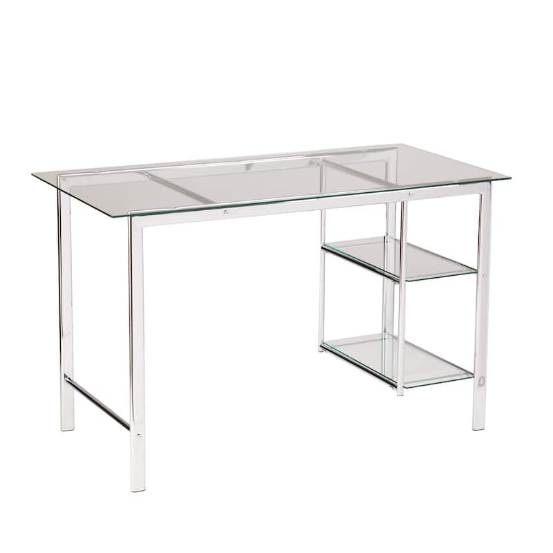 SEI Furniture Liberty Chrome/ Glass Desk