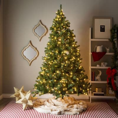 7-foot Pre-lit Artificial Christmas Tree w/Clear or Multicolor Bulbs