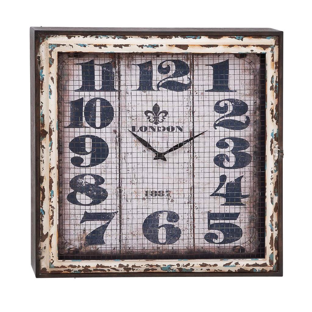 Squared Rustic Wall Clock