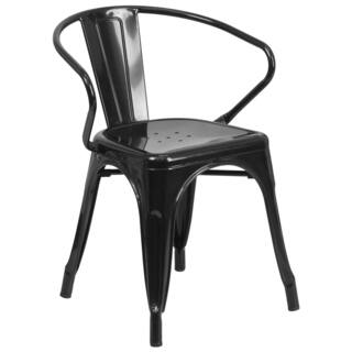 slide 1 of 1, Porch & Den Stonehurst Caswell Industrial Stackable Metal Armchair