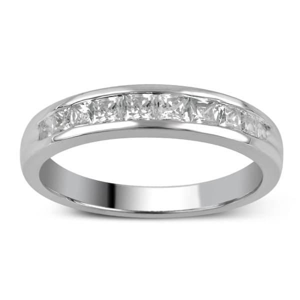 Divina 14k Gold 1/2ct TDW Princess-Cut Diamond Channel Set Wedding Band