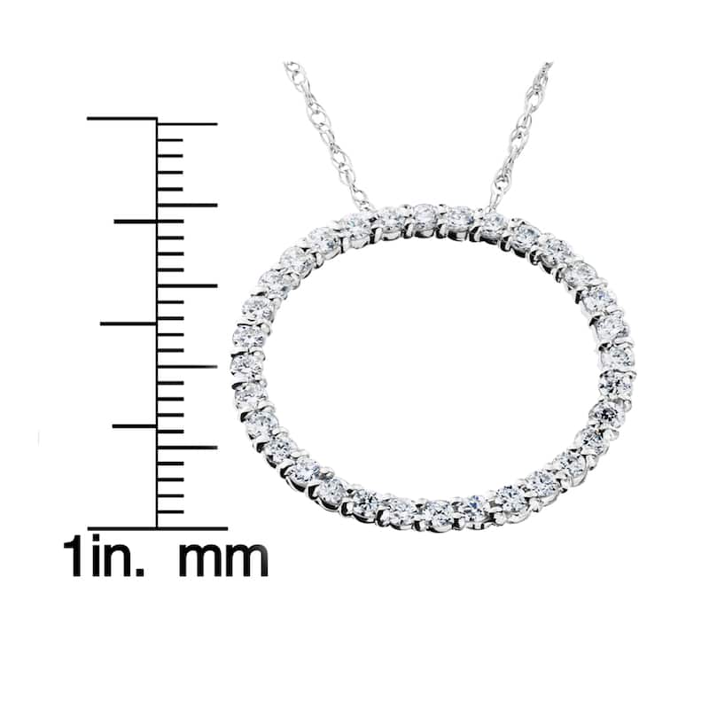 14K White Gold 1/2ct TDW Circle Of Life Diamond Pendant