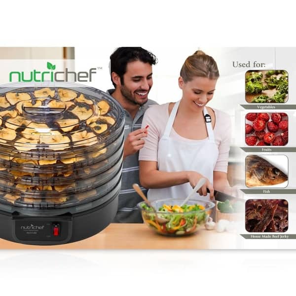 Brentwood 5 Tray Food Dehydrator in Black with Auto Shut Off