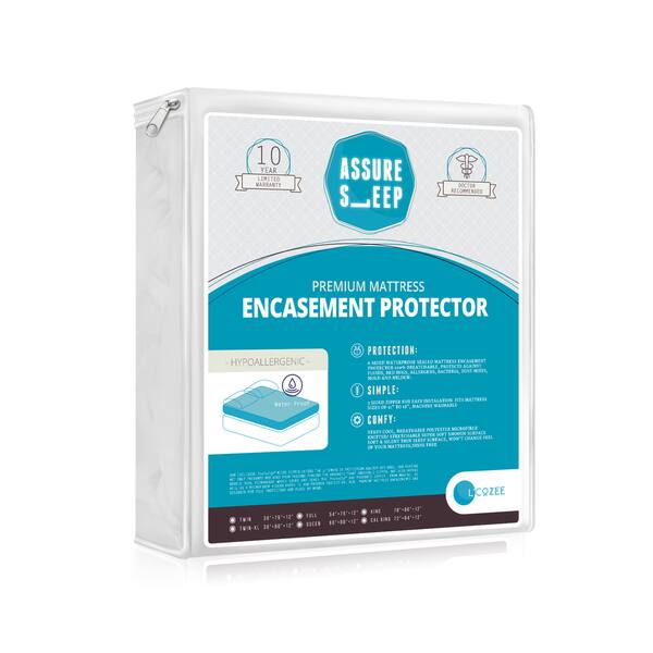 Assure Sleep Bed Bug and Waterproof Mattress Encasement with TrainzipTM ...