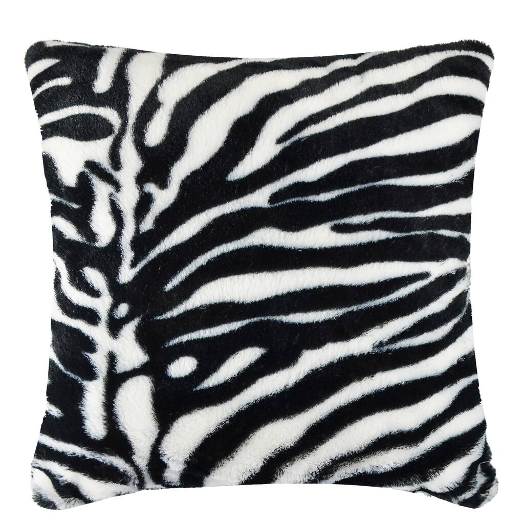 Vue Zebra Faux Fur 18-inch Square Pillow