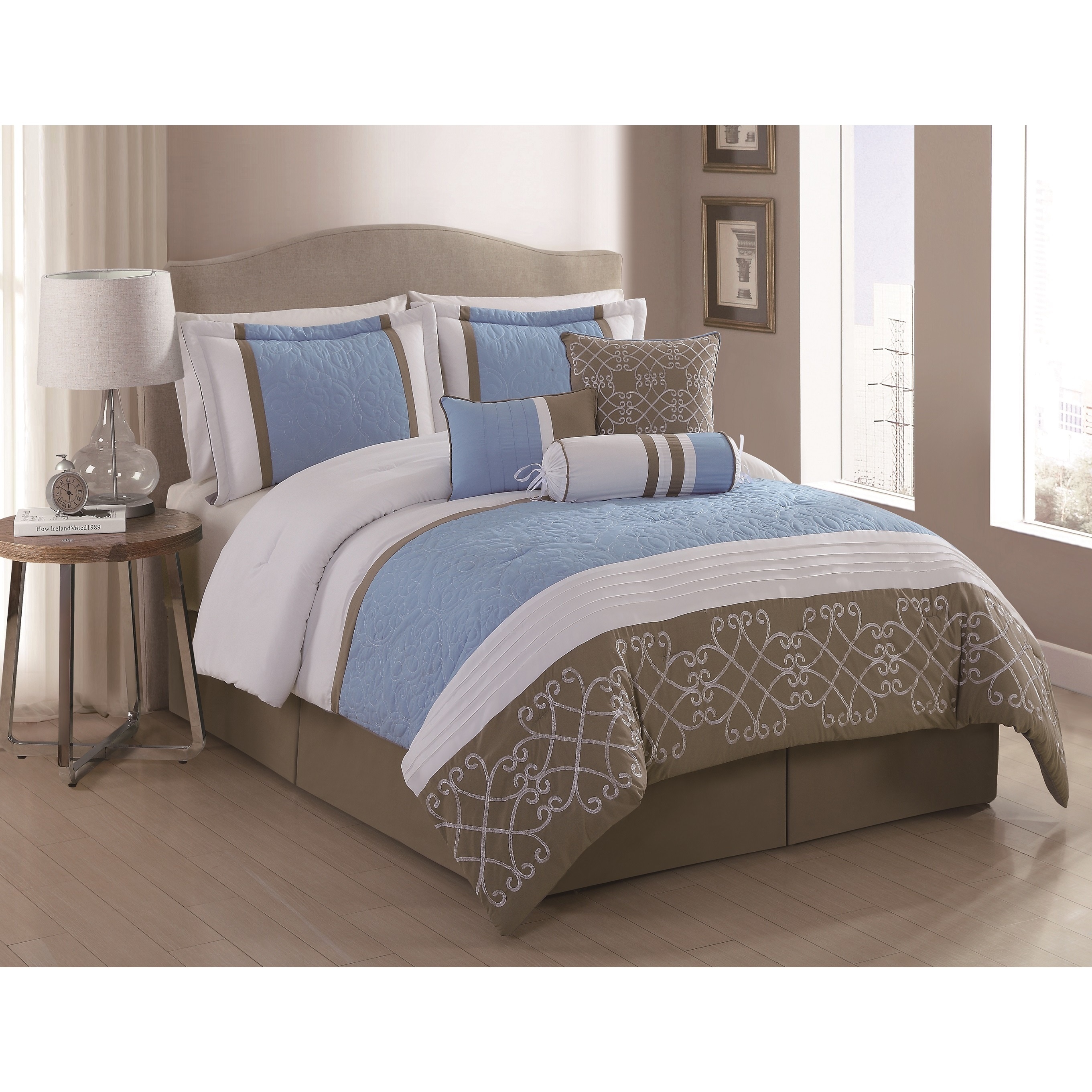 Shop Georgina 7 Piece Embroidered Comforter Set Free Shipping