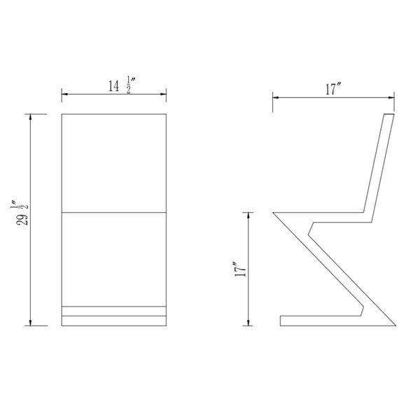 Zig zag chair online dimensions