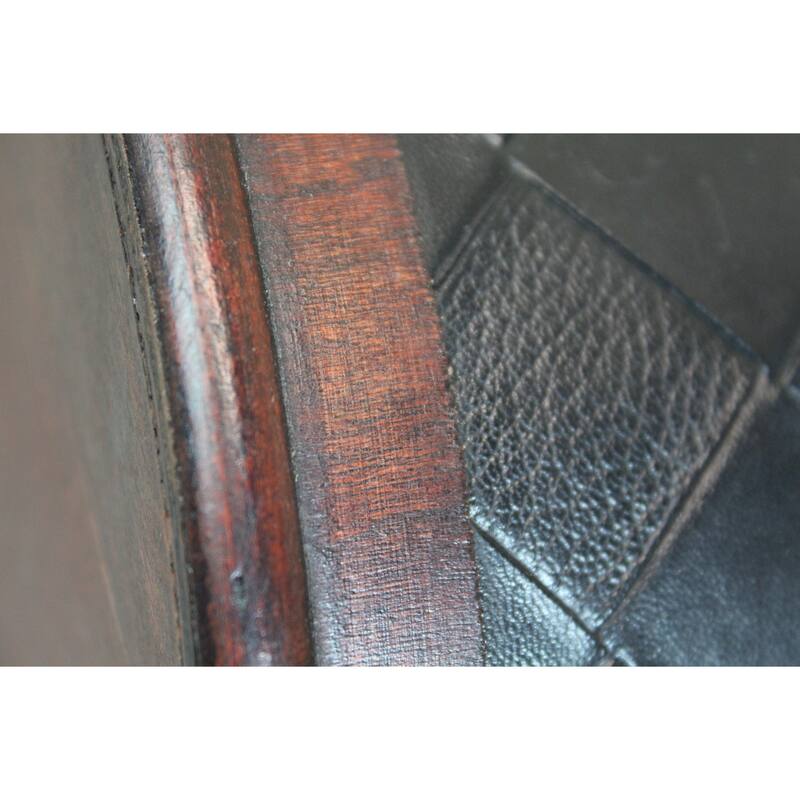 Wood and Leather Domed Treasure Chest - cherry