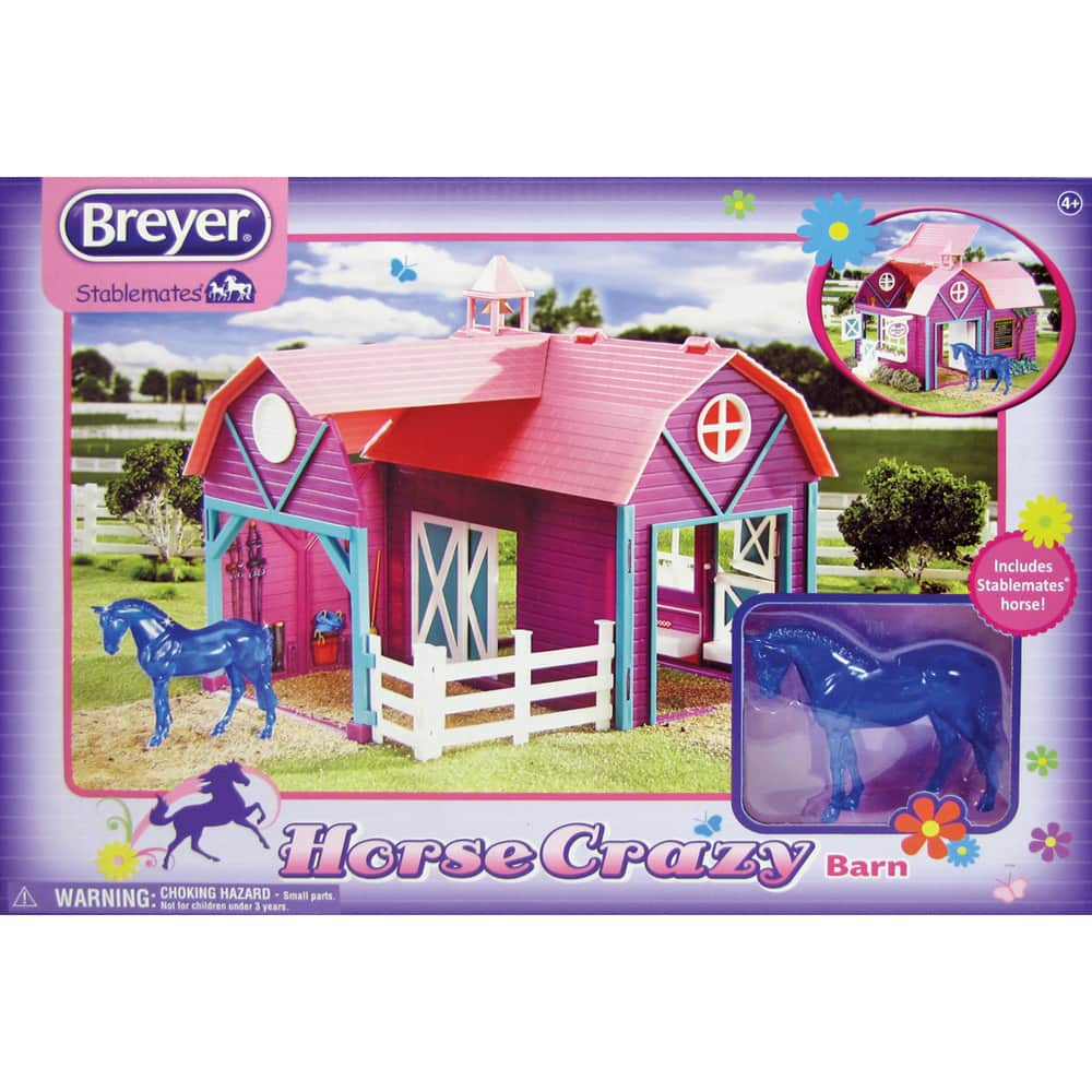 Shop Breyer Stablemates Horse Crazy Barn Play Set Overstock