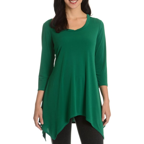 Sunny Leigh Women's Solid Long Tunic - Free Shipping Today - Overstock ...
