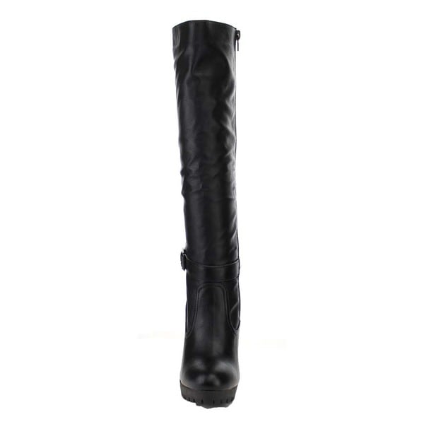 lug sole knee high boots