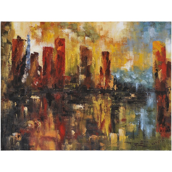 Shop Abstract Milana Rectangular Oilpainting on Canvas 36 x 48 Free