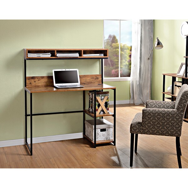 Laptop Desk with Hutch in Natural Reclaimed Wood 17684618 Shopping The Best