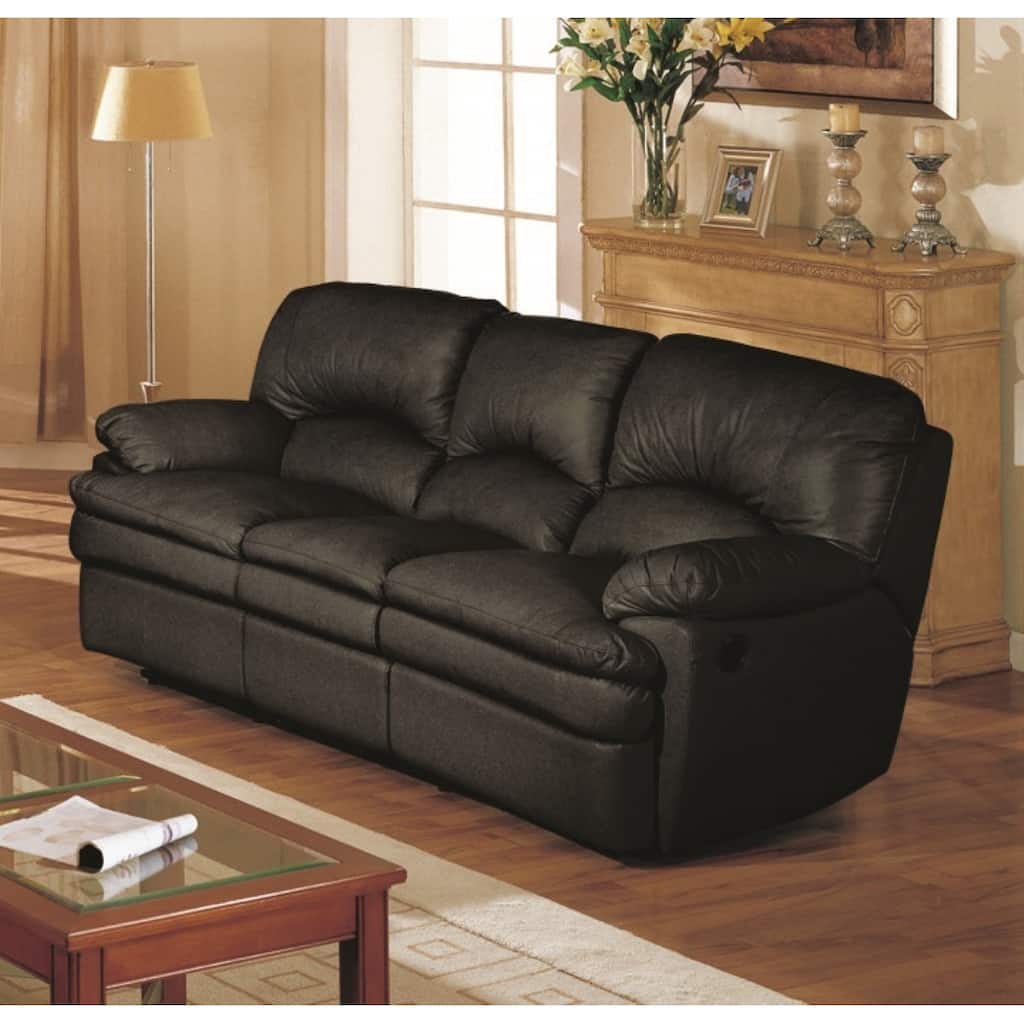 LYKE Home Hainey Black Recliner Sofa