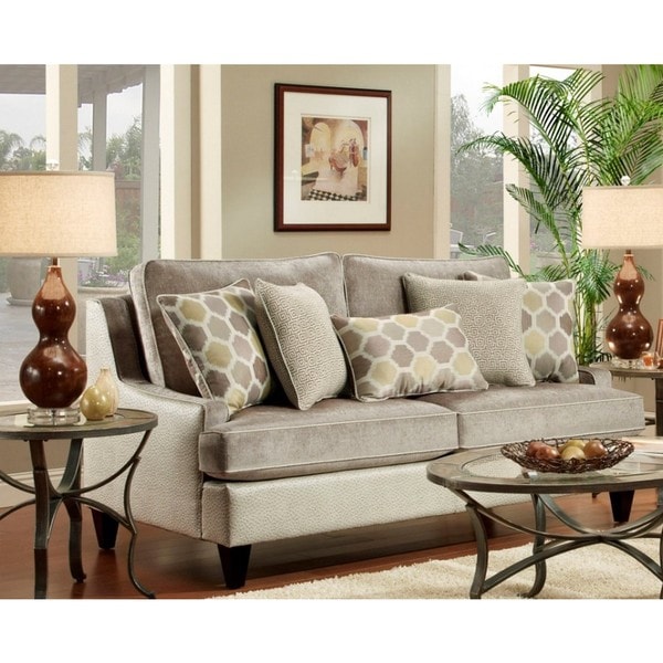 Lyke Home Russel Lavender Sofa Free Shipping Today Lyke Home Russel Lavender Sofa