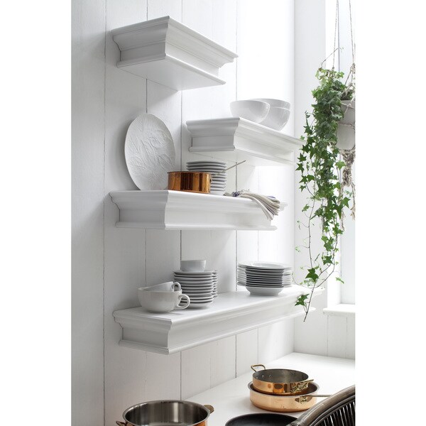 The Gray Barn Waggoner Mahogany Medium Floating Wall Shelf