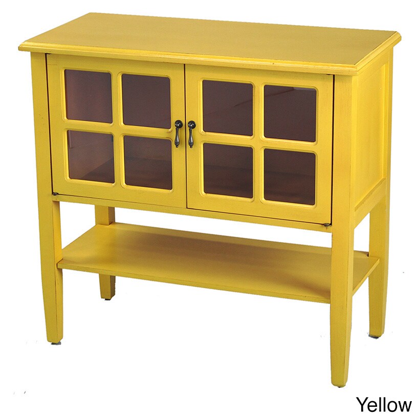 Heather Ann Creations 2 Door Console Cabinet With 4 Pane Gl Picture 6 Of 10