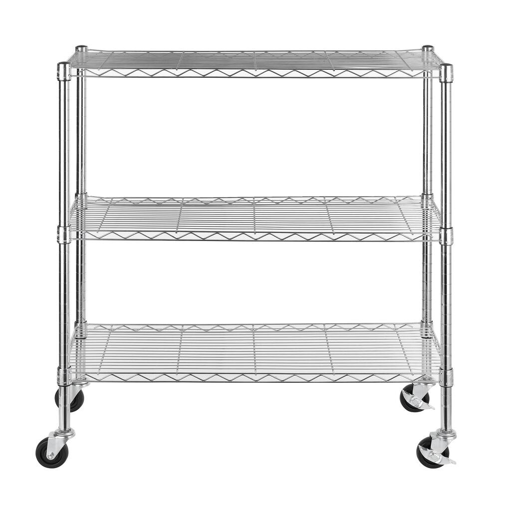 Excel 36-inch 3-tier Multi-purpose Chrome Wire Shelving