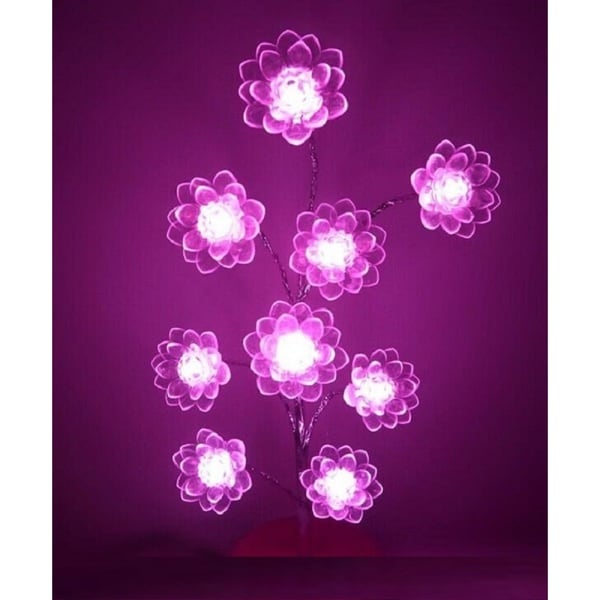 LED Light Lotus Flower Bonsai Tree