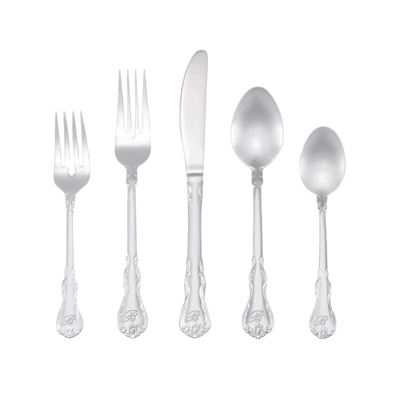 RiverRidge 46-piece Monogrammed Bouquet Pattern Flatware