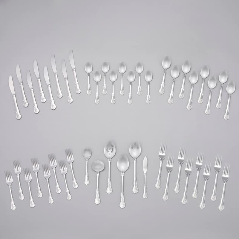 RiverRidge 46-piece Monogrammed Bouquet Pattern Flatware
