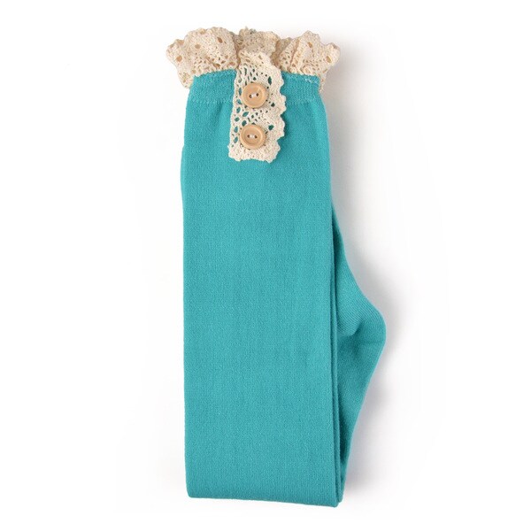 Journee Collection Women's Long Lace and Button Boot Socks