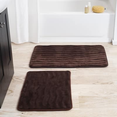 Windsor Home 2-piece Memory Foam Bath Mat Set - Chocolate