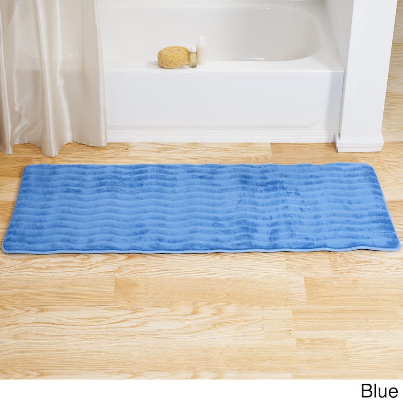 Windsor Home Microfiber Nonslip Memory Foam Bathmat - Blue