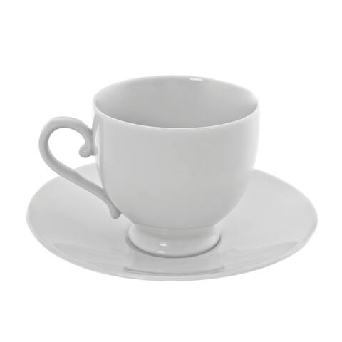 10 Strawberry Street Royal White Sophia Cup/Saucer Set of 6