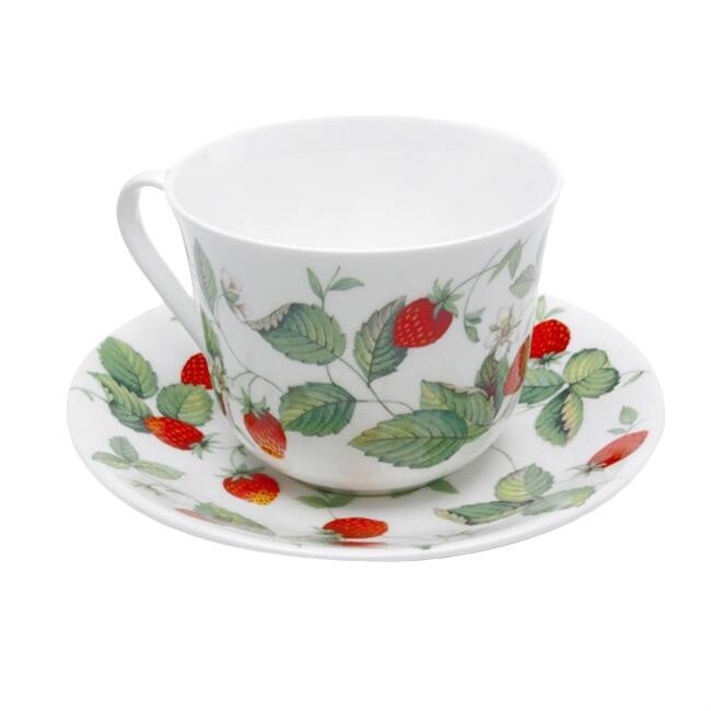 Roy Kirkham Breakfast Cup/Saucer - Alpine Strawberry (Set of 2)