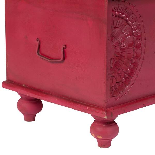 Handmade Leela Red Medallion Coffee Table Trunk 18 X Handmade Leela Red Medallion Coffee Table Trunk 18 X
