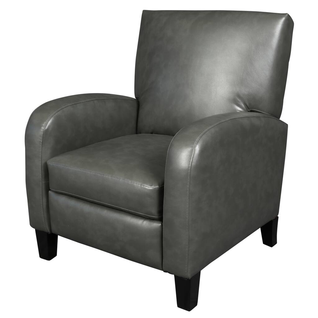 Porter Delaney Grey Bonded Leather Pushback Recliner Chair