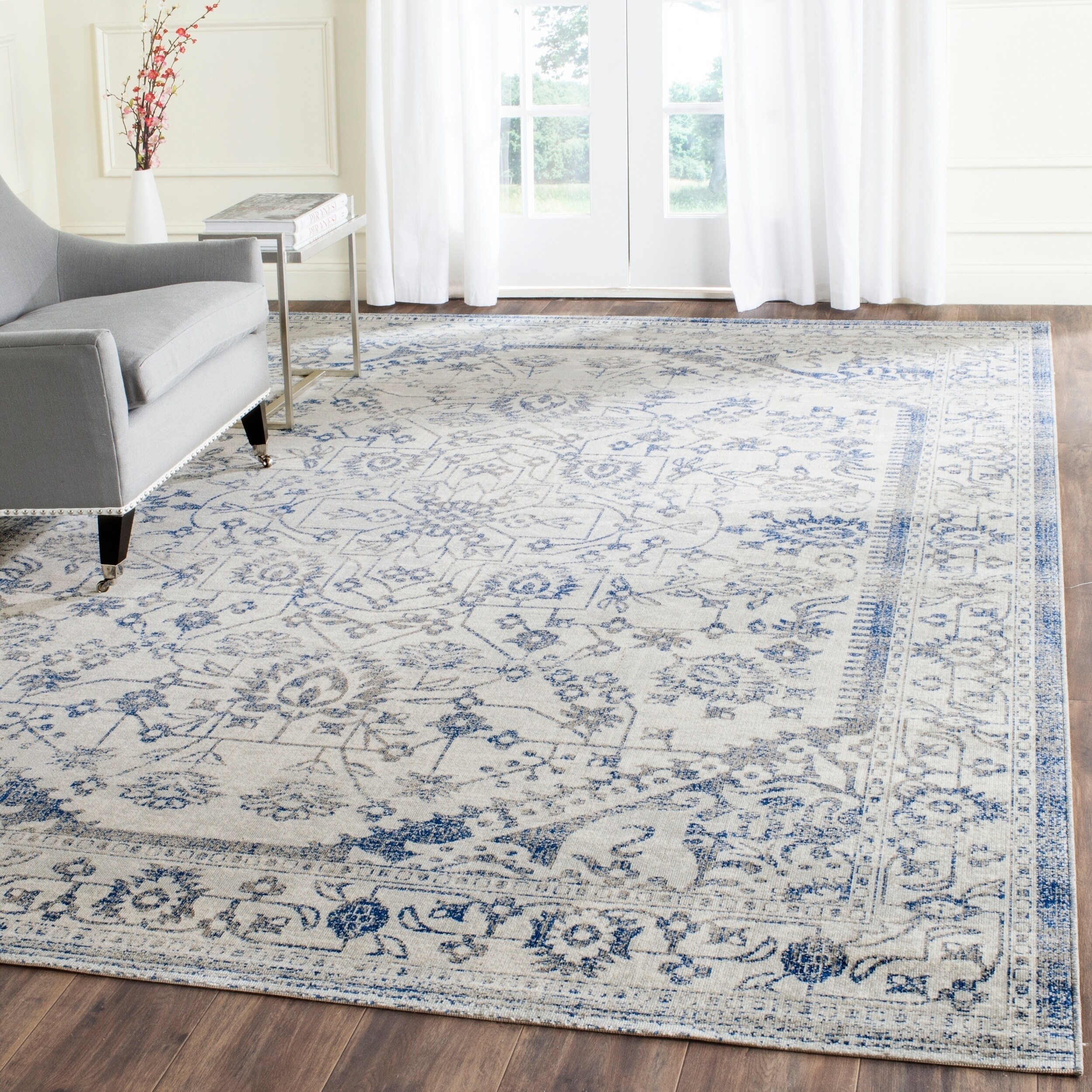 silver blue rug