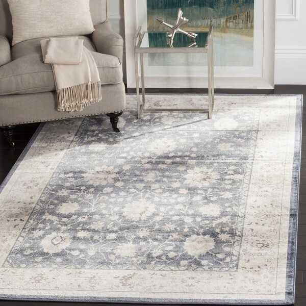 Safavieh Vintage Oriental Dark Blue/ Cream Distressed Rug - 9' x 12'