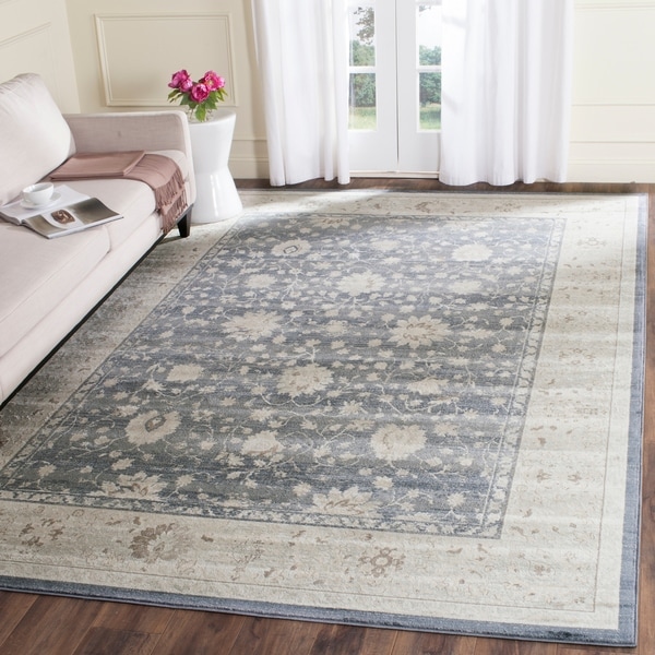 Safavieh Vintage Oriental Dark Blue/ Cream Distressed Rug - 9' x 12'