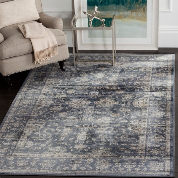 Safavieh Vintage Oriental Dark Blue/ Cream Distressed Rug - 8' x 11'