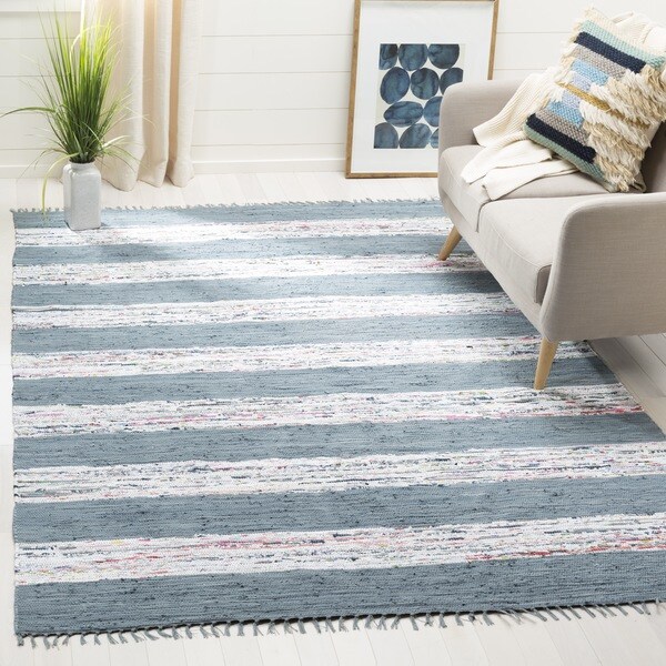 Safavieh Hand-Woven Montauk Ivory/ Grey Cotton Rug - 5' x 7'