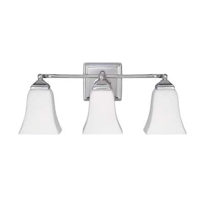 Traditional 3-light Polished Nickel Bath/Vanity Light - Polished Nickel - Polished Nickel